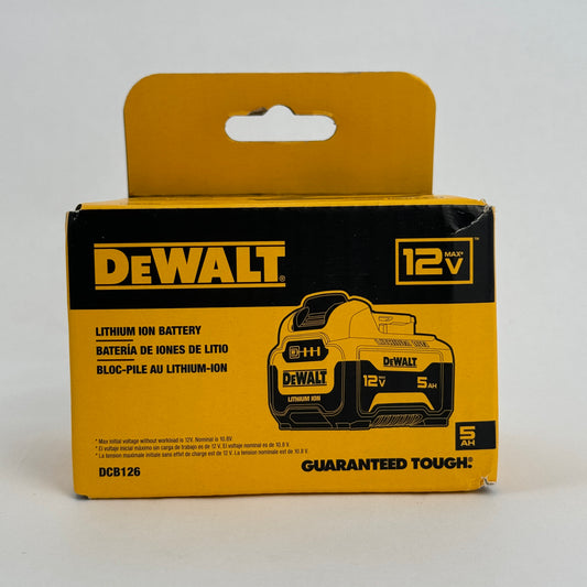 New DeWalt DCB126 12V Max 5AH Lithium-Ion Battery Pack