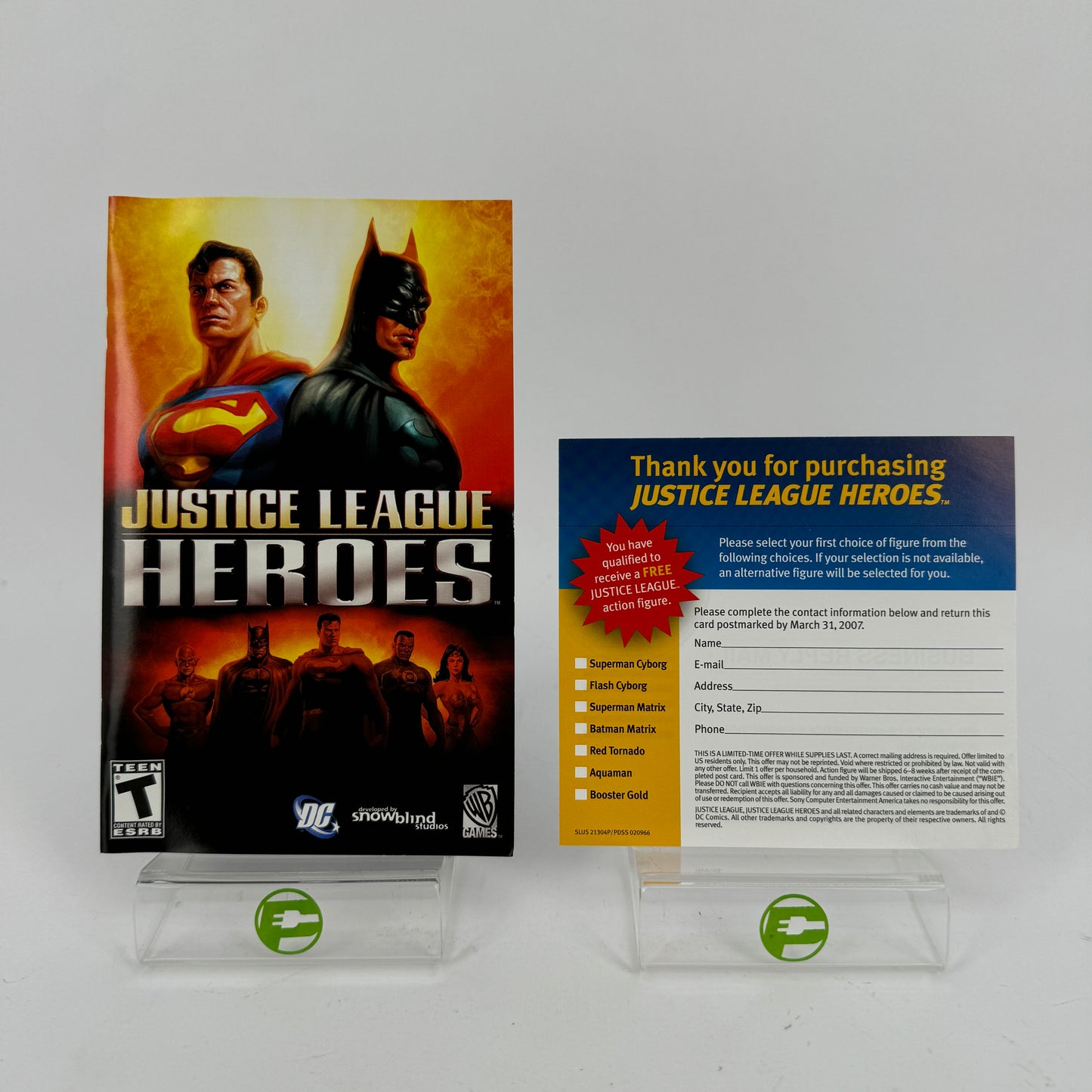 Justice League Heroes CIB + Registration Card  (Sony PlayStation 2 ,  2006)