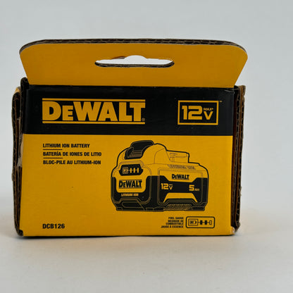 New DeWalt DCB126 12V Max 5AH Lithium-Ion Battery Pack