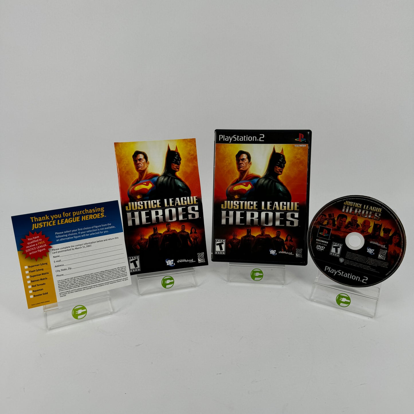 Justice League Heroes CIB + Registration Card  (Sony PlayStation 2 ,  2006)