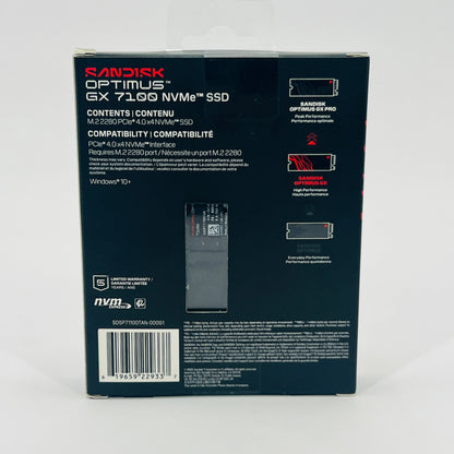 New Sandisk Optimus GX 7100 1TB SSD SDSP71100TAN