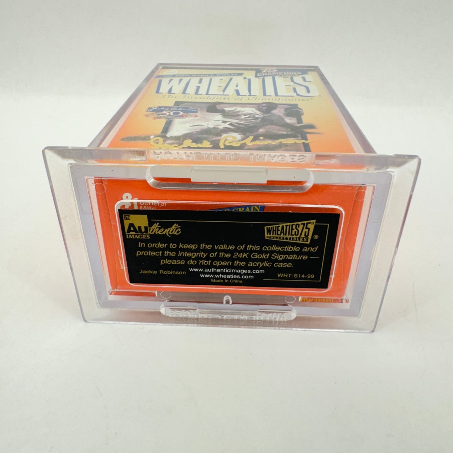 Mini Wheaties Box 75 Years of Champions Jackie Robinson 24K Gold Signature