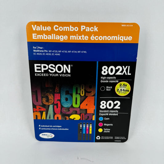 New Epson T802XL C13T35692H Black, Yellow, Cyan and Magenta Ink Cartridge