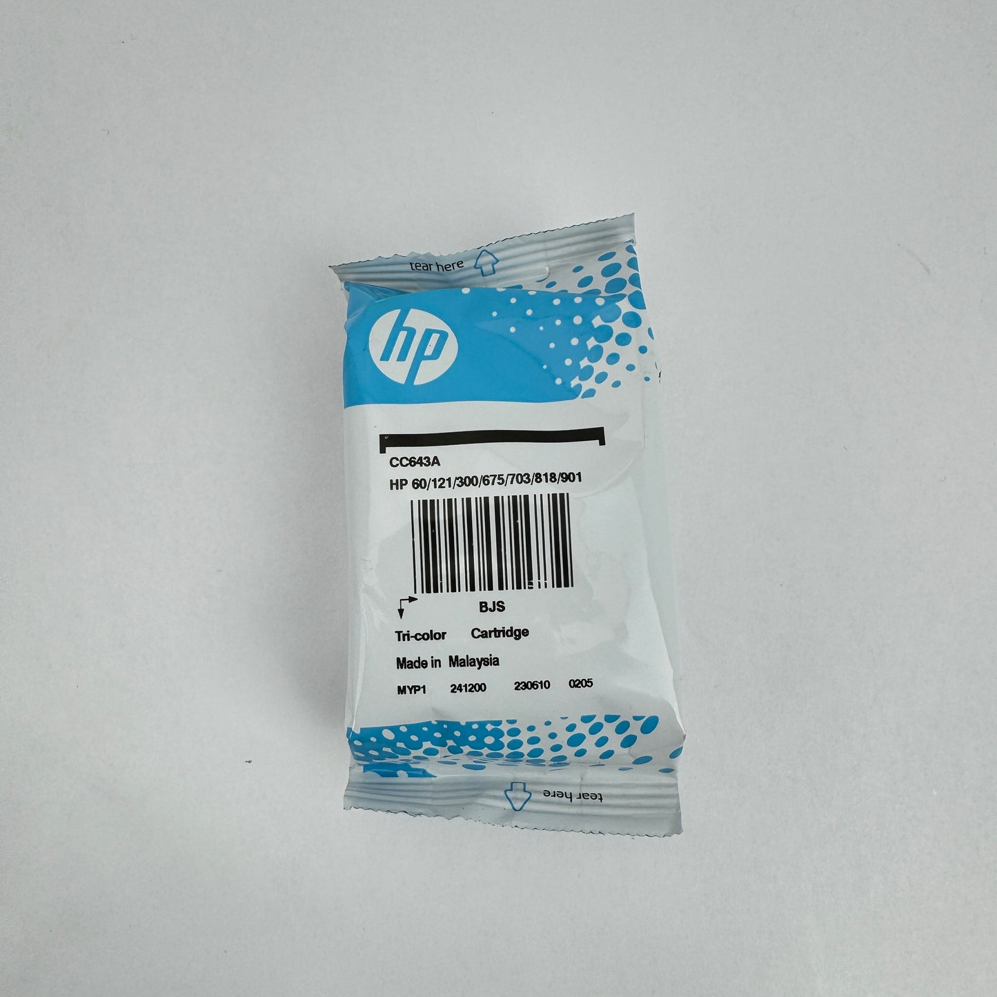 New HP CC643A 241200 Yellow, Cyan and Magenta Ink Cartridge