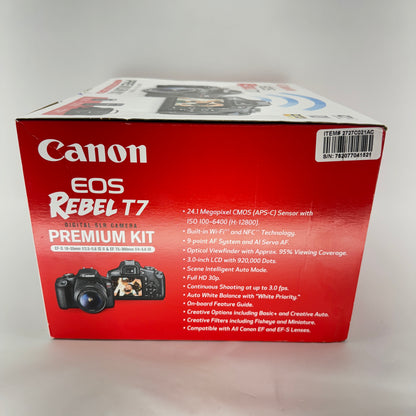 New Open Box Canon EOS Rebel T7 24.1MP Digital SLR