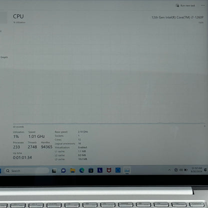 Lenovo Slim 7 14" Touch Screen Laptop Core i7-1260P 2.10 16GB RAM 512GB SSD