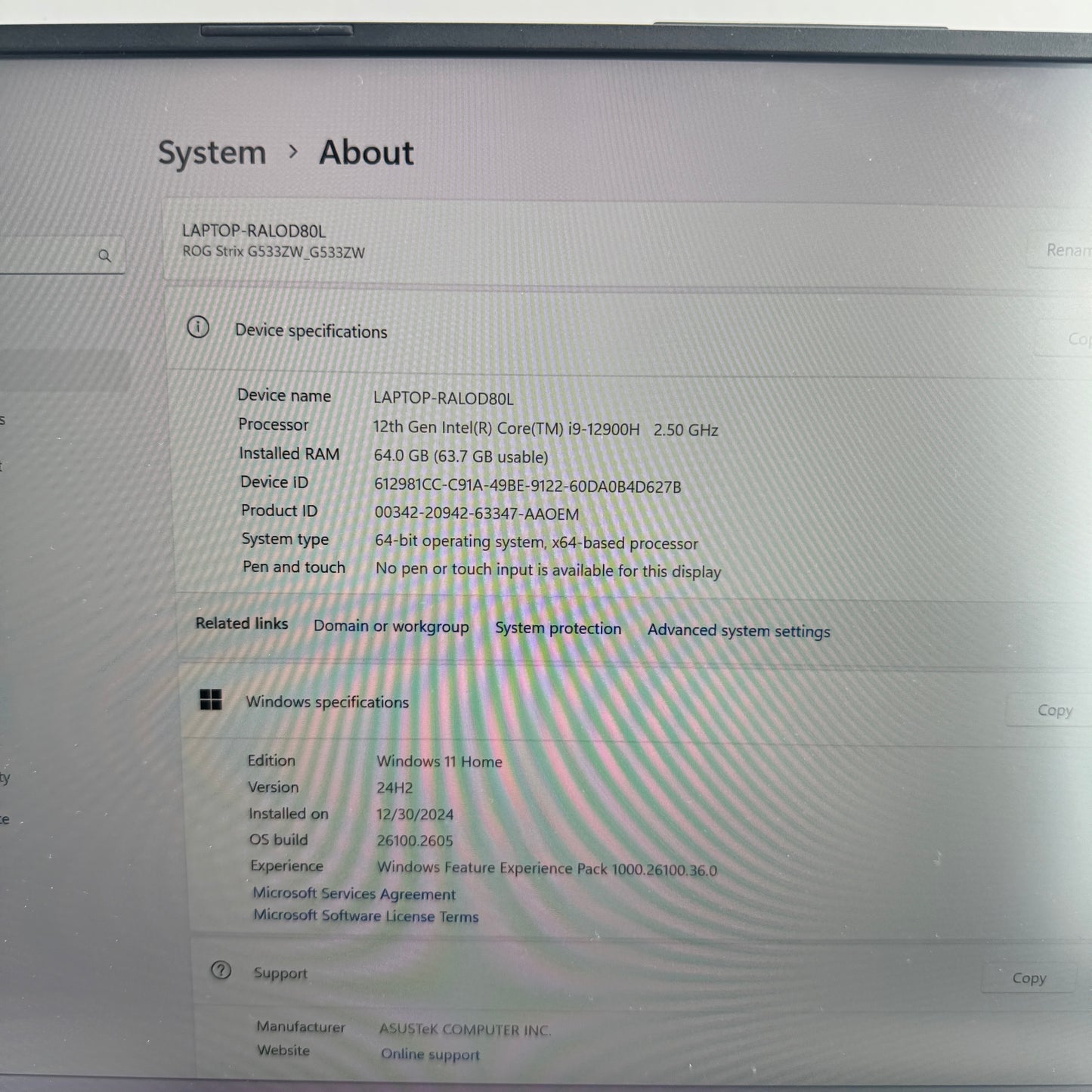 ASUS ROG Strix 15.6" i9-12900H 64GB RAM 1TB SSD GeForce RTX 3070 Read Below