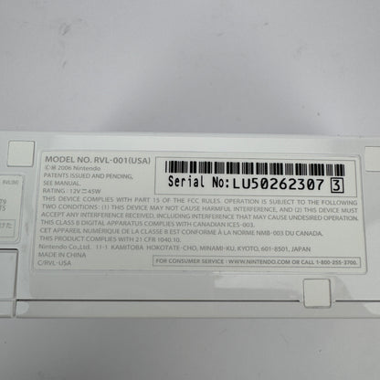 Nintendo Wii Video Game Console RVL-001 White