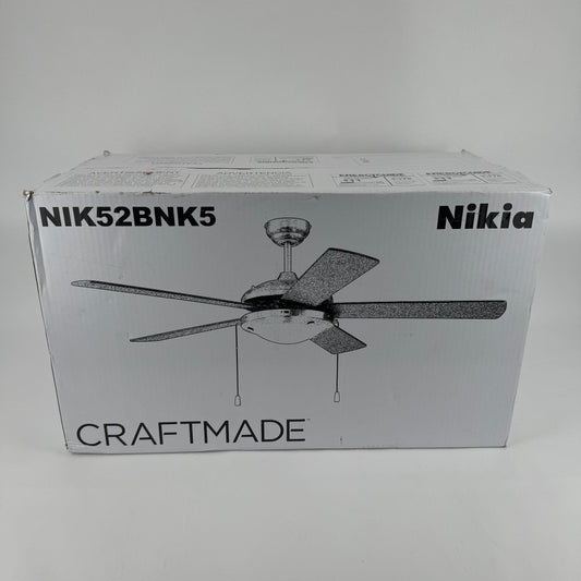 New CRAFTMADE INDOOR CEILING FAN NIK52BNK5