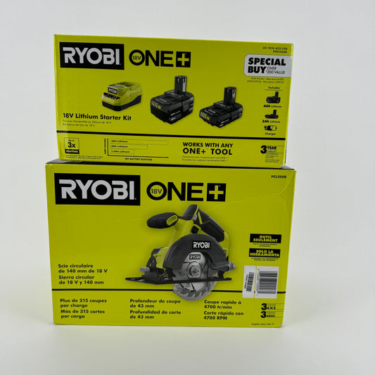 New Ryobi 18V 5-1/2" Circular Saw+18V Lithium Starter Kit